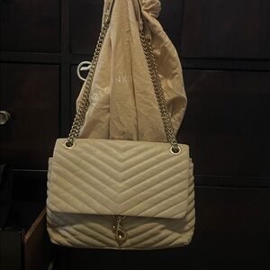 Rebecca Minkoff Quilted Beige Chain Shoulder Bag